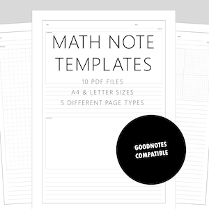 10 Printable PDF Math Notes Note Template Student Notes Etsy