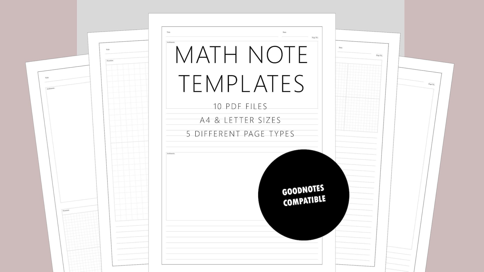 10 Printable PDF, Math Paper, Math Notes, Student Notes, Digital Note ...