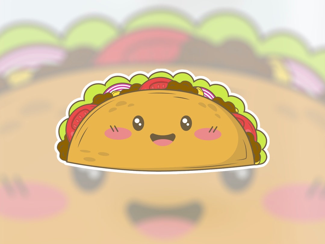 Kawaii Taco Sticker | Taco Art | Mexican Food | - Etsy