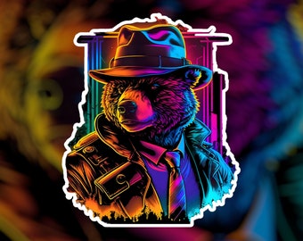 Synthwave Bär Sticker | Steamwave Sticker