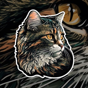 Cute Cat sticker | Cat Sticker | Cat Lady | Adorable | AI Art