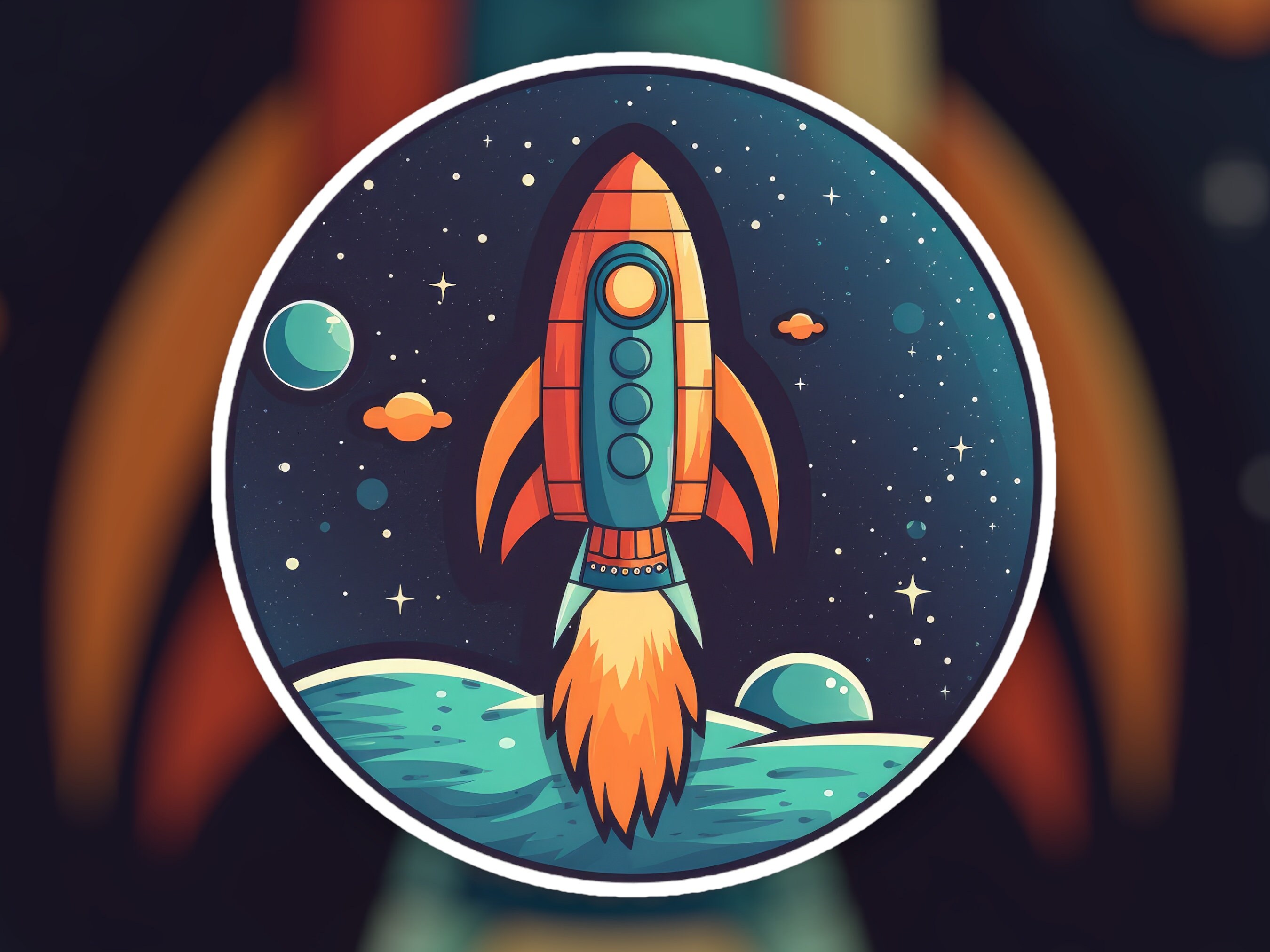 Rocket Sticker | Rocketship Sticker | Space Inspired Sticker | AI Art ...