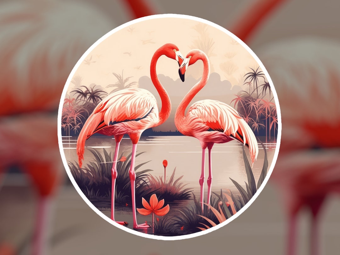 Flamingo Sticker | Cute Animal Decal | Tropical | - Etsy