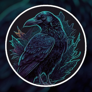Raven Sticker | Mystical | Goth Sticker | Dark and Moody | Goth Vibes | Dark Academia | Witchy