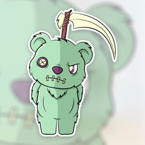 Creepy Kawaii Teddy Sticker | Pastel Goth Kawaii Sticker