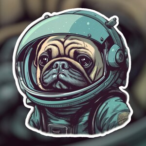 Dog In Space Sticker | Dog Sticker | Space | Astronaut | Cute Animal | AI Art