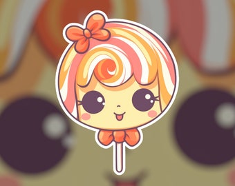 Kawaii Lollipop Aufkleber | Süßes Kawaii | KI Art