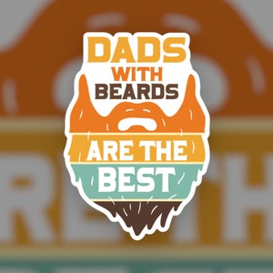 Etiqueta engomada de la barba de papá / Papás con barbas / Etiqueta engomada de papá / Regalo para papá / Regalo del día del padre /