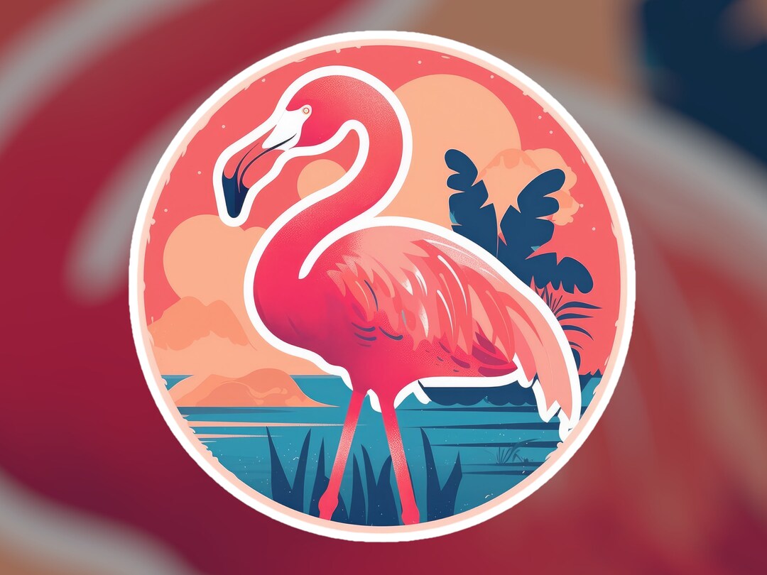 Flamingo Sticker | Cute Animal Decal | Tropical | - Etsy