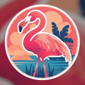 Flamingo sticker | Cute Animal Decal | Tropical |