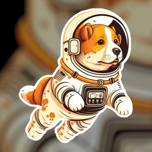 Dog In Space Sticker | Dog Sticker | Space | Astronaut | Cute Animal | AI Art