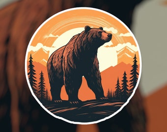 Bear Sticker | Nature Sticker | Animal Decal | AI Art