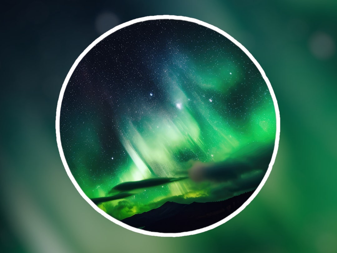 Aurora Borealis Sticker | Northern Lights | Nature | Nature Art ...