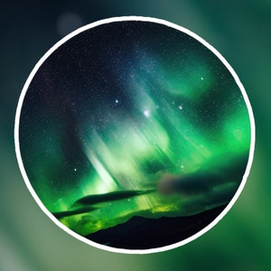Aurora Borealis Sticker | Northern Lights | Nature | Nature Art | Nature Sticker | AI Art