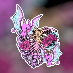 Creepy Pastel Goth Kawaii Bat Sticker