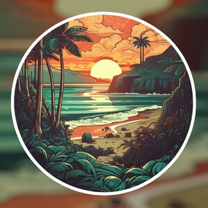 Beach Sticker | Beach Sunset | Tropical |