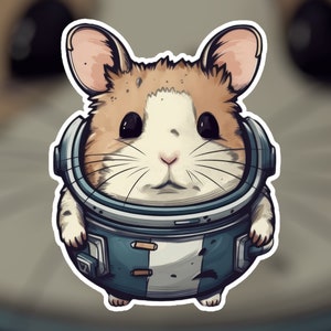 Hamster In Space Sticker | Hamster Sticker | Space | Astronaut | Cute Animal | AI Art
