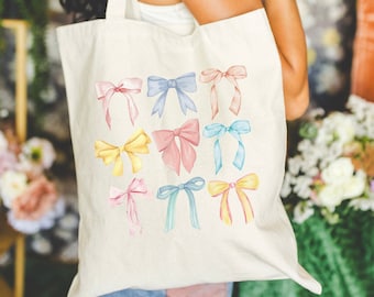 Chique Bow Collection Tote Vrouwelijke Cottagecore Handtas Zachte Girl Era Portemonnee Bow Collection Tote Vrouwelijke Esthetische draagtas Girly Girl tote