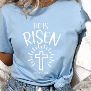 He is Risen shirt Easter Christian shirt Easter Sunday Christian shirt for women spring t shirt Jesus is Lord short sleeve tee shirt