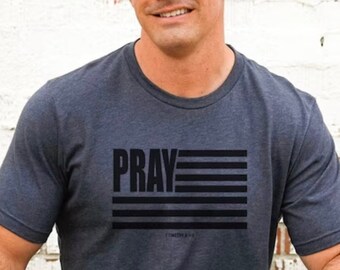Camiseta con la bandera de oración cristiana, camiseta del Día de los Caídos, camiseta del Día del Padre, ropa cristiana, camiseta de estudio bíblico, camiseta de oración por Estados Unidos, camiseta cristiana