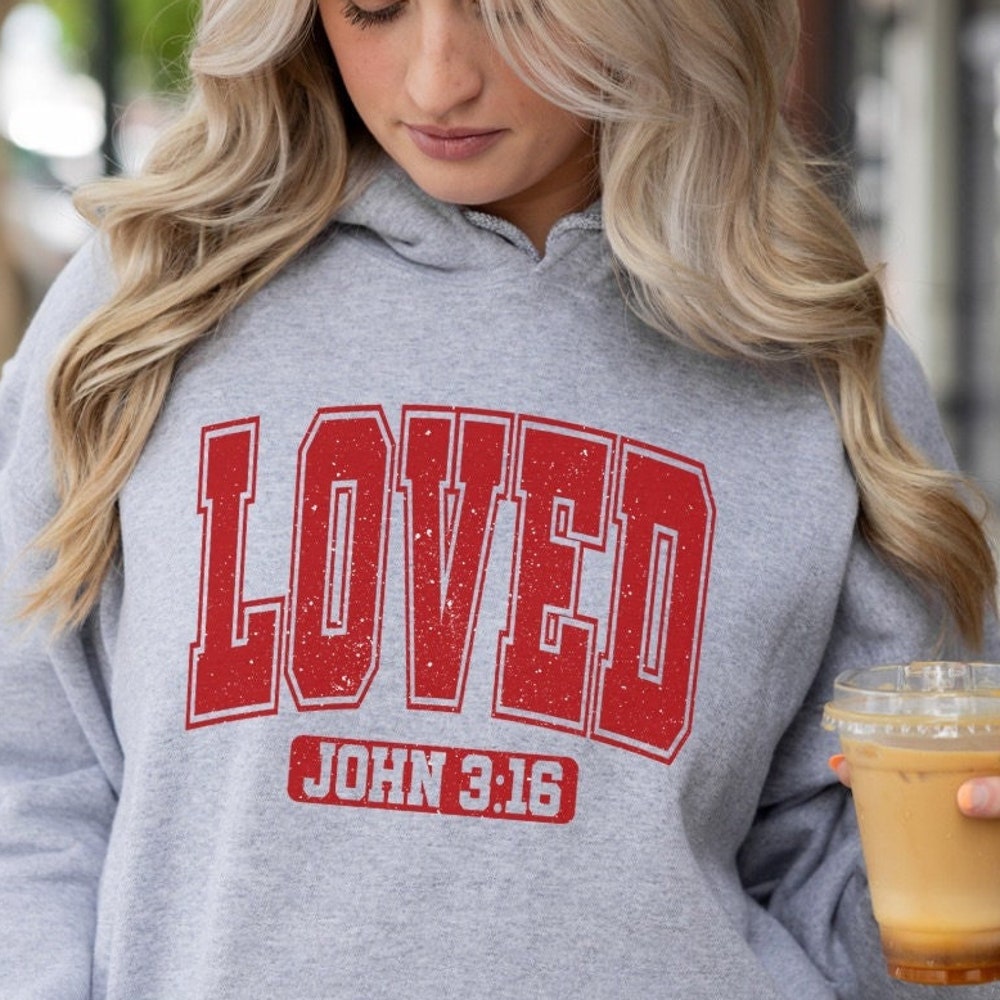 John 3:16 Hoodie For God So Loved The World Hoodie Bible Verse Hoodie Christian Women Hoodie Jesus Hoodie Valentine'S Day College Hoodie Amitytees