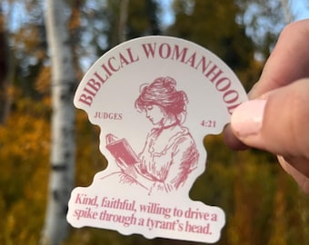 Biblical Womanhood Sticker for Her Jael Sticker Reformed Christian Scripture Sticker Womens Ministry Gift Judges 4:21 Sticker for her gift