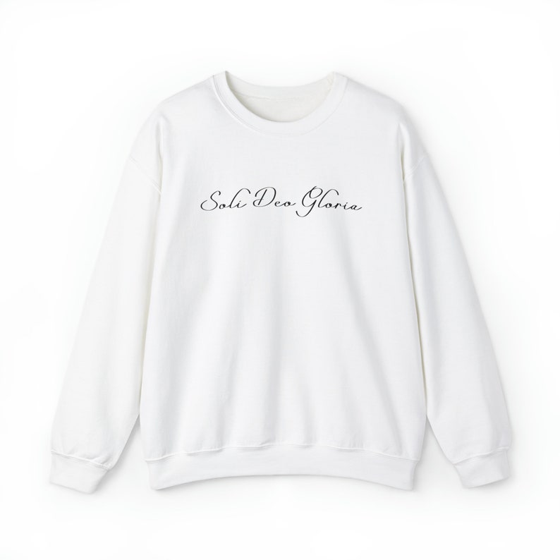 Soli Deo Gloria sweatshirt Glory to God sweatshirt Protestant reformed theology sweatshirt Christian apparel reformed 5 solas sweatshirt image 5
