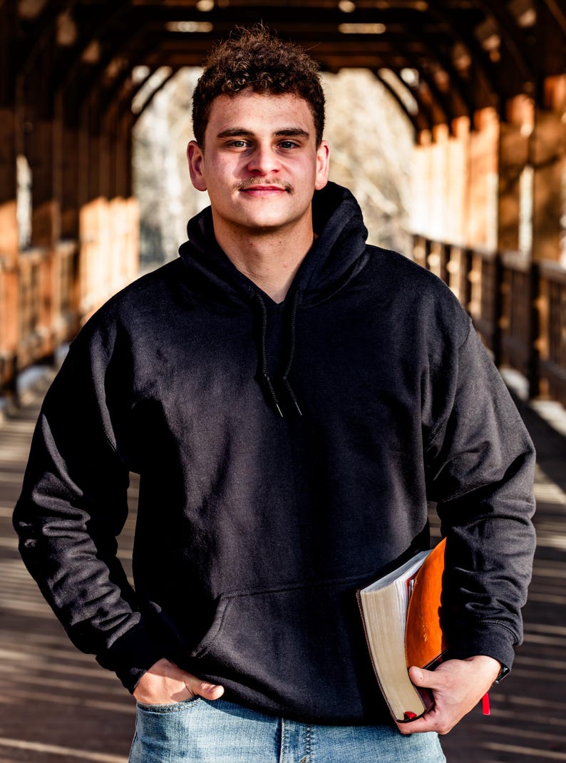 Sudadera con capucha y versículo bíblico "Jesús es el Señor" (Romanos 10:9) para hombre imagen 2