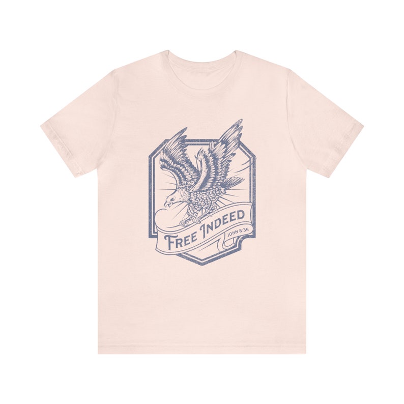 Free indeed Christian t shirt Father's Day gift shirt for him Christian apparel Freedom in Christ shirt John 8:36 bible study gift shirt image 9