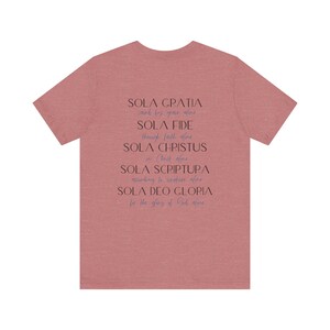 Christian 5 solas shirt reformed theology t shirt bible study gift tee Reformation Day shirt Biblical Christian apparel t shirt theologian image 10