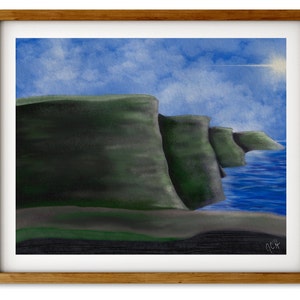 Cliffs of Moher Painting - Original Artwork - Instant Download - Irish Wall Art