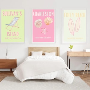 Trendy Beachy Charleston SC Digital Download | Coastal Wall art print