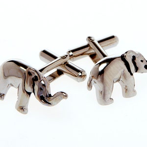 Elephant Silver Cufflinks