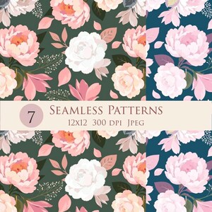 Floral Botanical Seamless Pattern Pack | Hand-Painted Vector Digital Paper (12x12, 300 DPI)