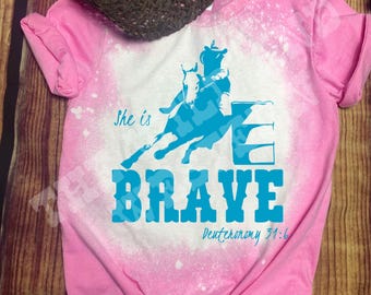 She is Brave Faith Barrel Racing Graphic Tee