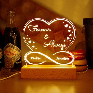 Personalized Engraved Acrylic Light up Sign - Infinity Heart - Custom ...