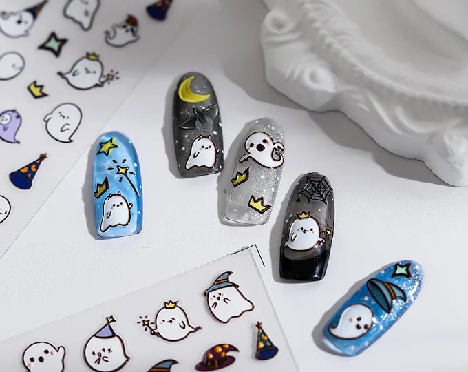 Cute Halloween Ghosts 5D Nail Stickers/Decals