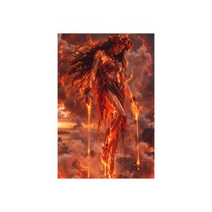 Fiery Elemental Warrior Poster | Fantasy Wall Art