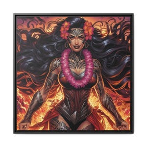 Vibrant Art Print, Framed Wall Decor, Hawaiian Themed Artwork, Unique Gift, Home Office Decoration, Colorful Canvas Art