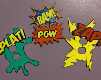 Light switch / Outlet Covers: Comic Book Sound Effects