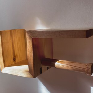 Toilet roll holder with pine wood