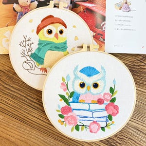 Cartoon Owl Wall Hanging Embroidery DIY Kit, Beginner Children Gift,  Living Room Decor, Creative Handcraft Gift