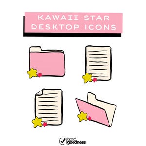 かわいい星のデスクトップアイコン | Windows、Mac 用のフォルダとドキュメントのアイコン | アーティストによるイラスト