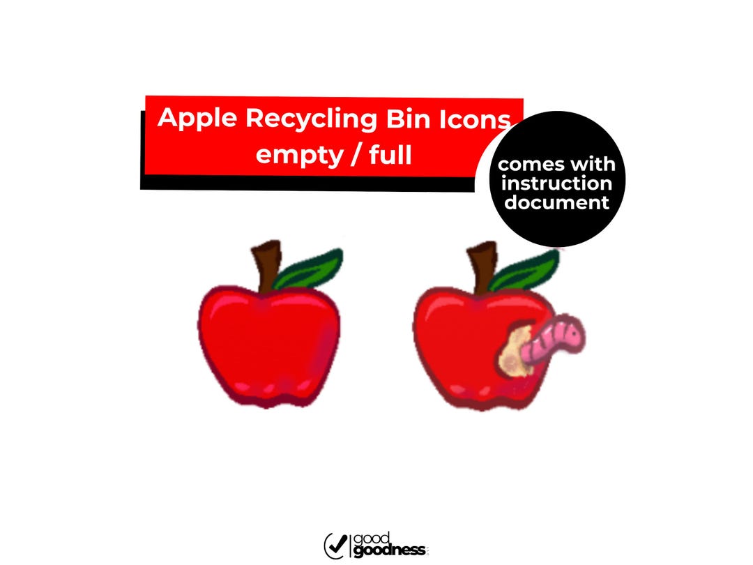 Apple Worm Trash Bin Icons | Desktop Icons (windows, Mac) (PDF ...