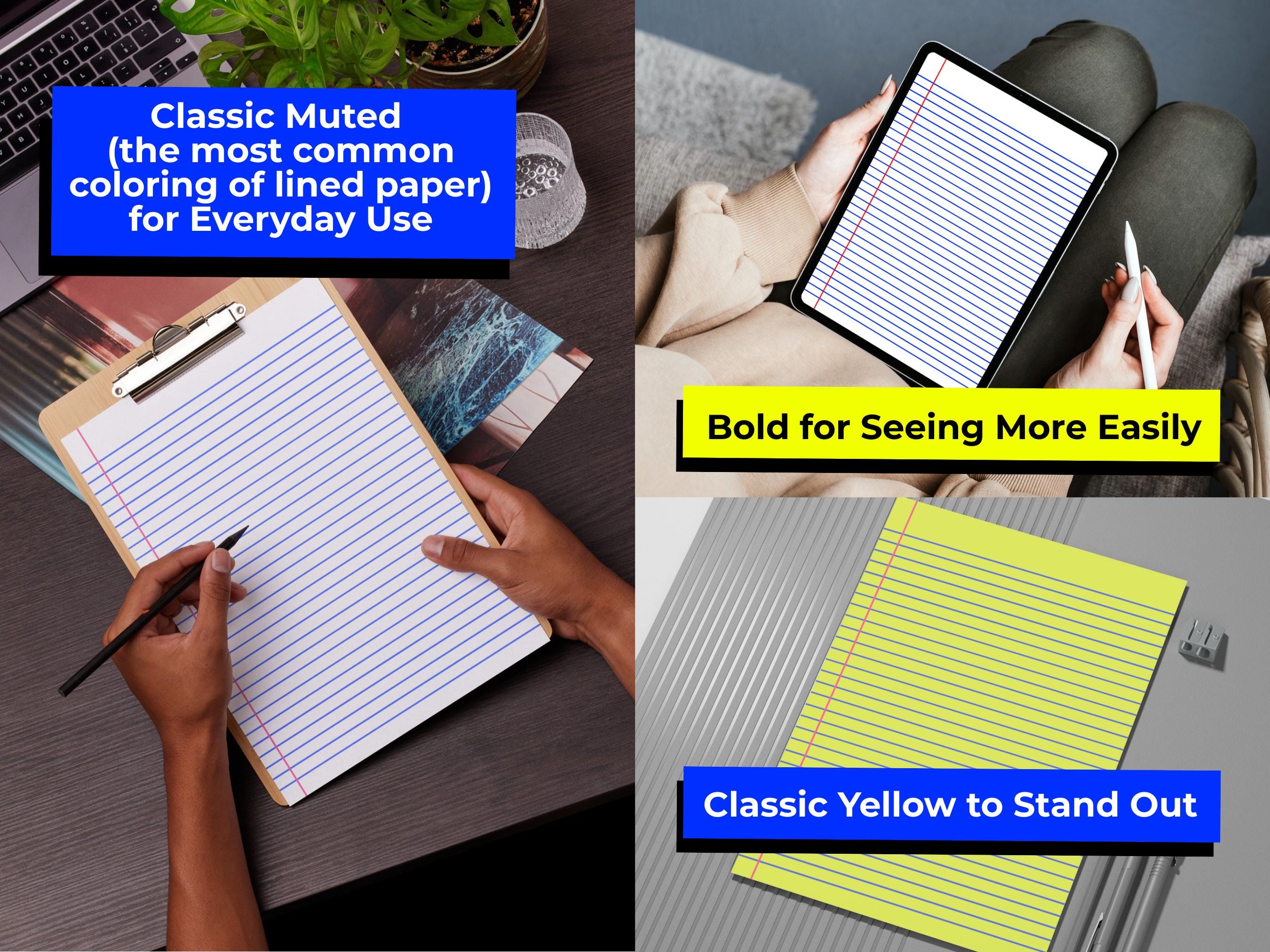 Redline Paper Set Printable Lined Paper Set | College Ruled Classic Colors | Original ...