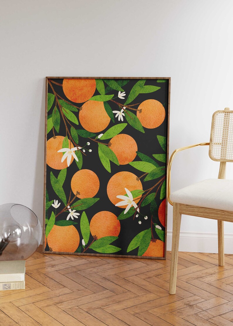 Oranges Wall Art Botanical Print Fruit Wall Art Digital Etsy