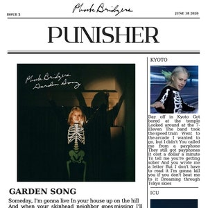 Punisher Phoebe Bridgers &quot;newspaper&quot; print
