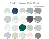 Calm Airy Modern Coastal Paint Color Palette Benjamin Moore Beach House Trim Doors Accent