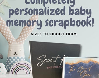Baby Memory Book and Photo Album | Baby's First Year Journal | Baby Scrapbook | Baby Milestones | Gift for new mom