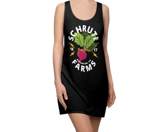 Schrute Farms Vino de remolacha / Regalo para ella / Regalo para mamá / Traje de verano / Vestido Racerback cortado y cosido para mujer